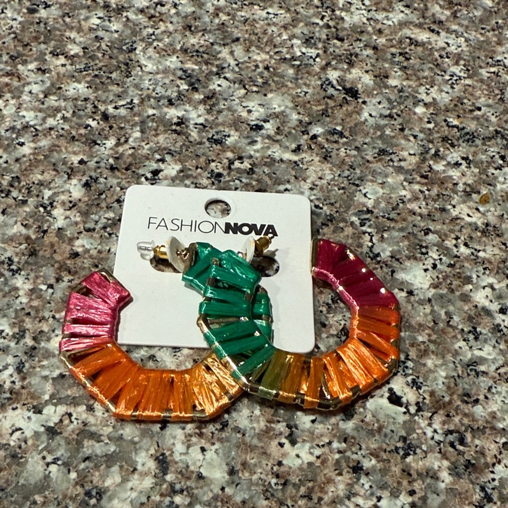 Fashion Nova Colorful Statement Hoop Earrings